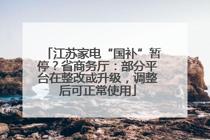 江苏家电“国补”暂停？省商务厅：部分平台在整改或升级，调整后可正常使用