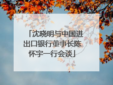 沈晓明与中国进出口银行董事长陈怀宇一行会谈