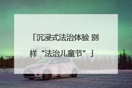 沉浸式法治体验 别样“法治儿童节”