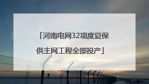 河南电网32项度夏保供主网工程全部投产