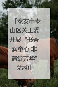 泰安市泰山区关工委开展“书香润童心 非遗绽芳华”活动