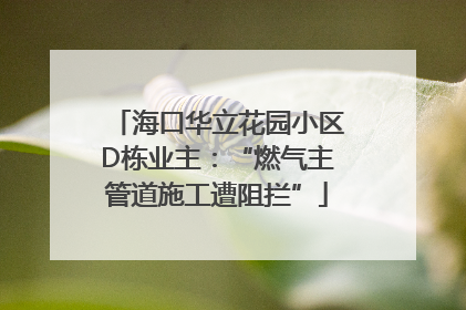 海口华立花园小区D栋业主：“燃气主管道施工遭阻拦”