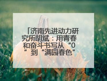 济南先进动力研究所胡斌：用青春和奋斗书写从“0”到“满园春色”的科研故事