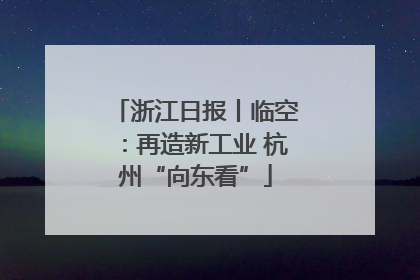 浙江日报丨临空：再造新工业 杭州“向东看”
