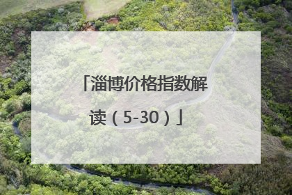 淄博价格指数解读（5-30）