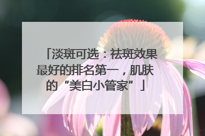 淡斑可选：祛斑效果最好的排名第一，肌肤的“美白小管家”