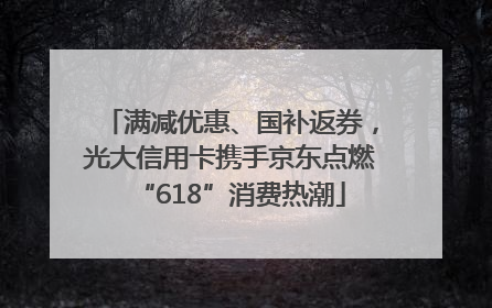满减优惠、国补返券，光大信用卡携手京东点燃“618”消费热潮