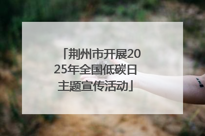 荆州市开展2025年全国低碳日主题宣传活动
