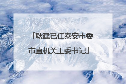 耿建已任泰安市委市直机关工委书记