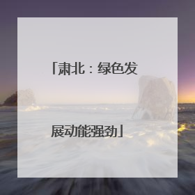 肃北：绿色发展动能强劲