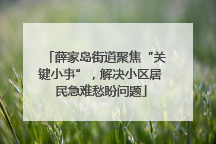 薛家岛街道聚焦“关键小事”，解决小区居民急难愁盼问题