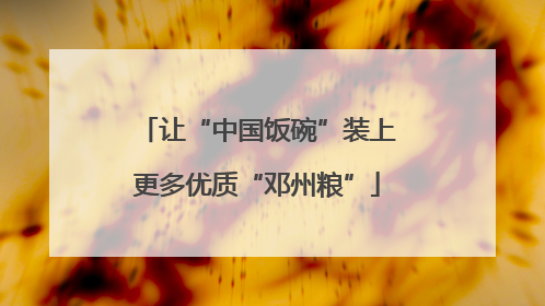 让“中国饭碗”装上更多优质“邓州粮”