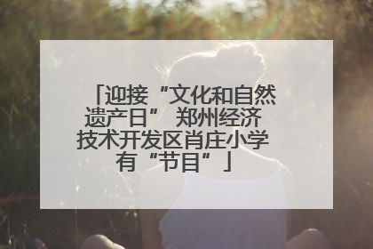 迎接“文化和自然遗产日” 郑州经济技术开发区肖庄小学有“节目”