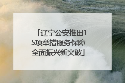 辽宁公安推出15项举措服务保障全面振兴新突破