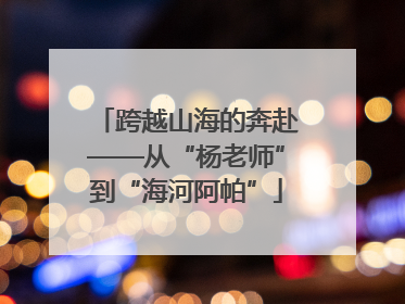 跨越山海的奔赴——从“杨老师”到“海河阿帕”