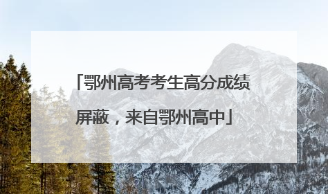 鄂州高考考生高分成绩屏蔽，来自鄂州高中
