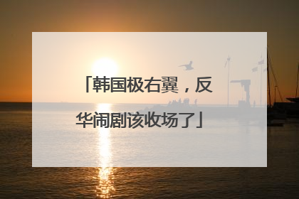 韩国极右翼，反华闹剧该收场了