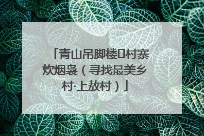 青山吊脚楼 村寨炊烟袅（寻找最美乡村·上敖村）