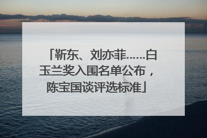 靳东、刘亦菲……白玉兰奖入围名单公布，陈宝国谈评选标准
