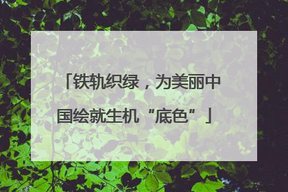 铁轨织绿，为美丽中国绘就生机“底色”