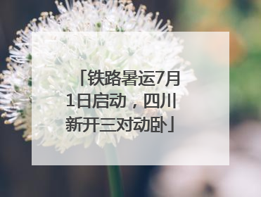 铁路暑运7月1日启动，四川新开三对动卧