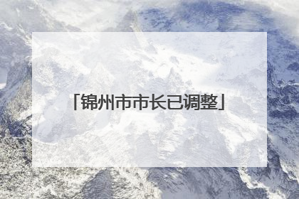 锦州市市长已调整