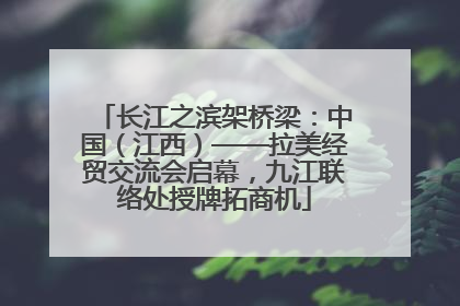 长江之滨架桥梁：中国（江西）——拉美经贸交流会启幕，九江联络处授牌拓商机