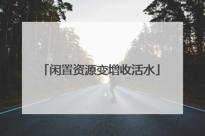 闲置资源变增收活水