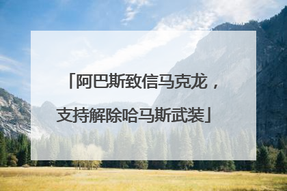 阿巴斯致信马克龙，支持解除哈马斯武装