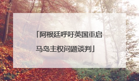阿根廷呼吁英国重启马岛主权问题谈判