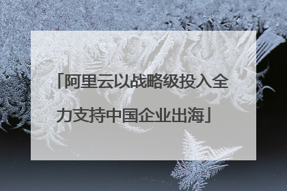 阿里云以战略级投入全力支持中国企业出海