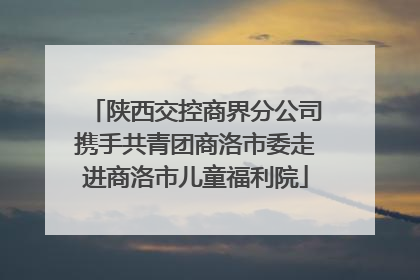 陕西交控商界分公司携手共青团商洛市委走进商洛市儿童福利院