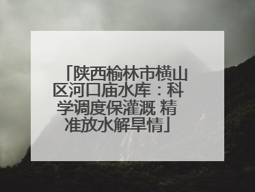 陕西榆林市横山区河口庙水库：科学调度保灌溉 精准放水解旱情