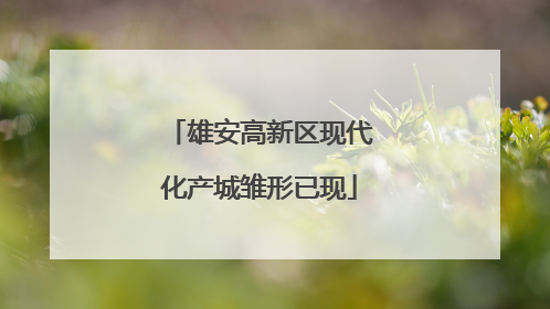雄安高新区现代化产城雏形已现