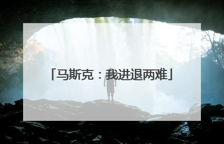 马斯克：我进退两难