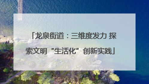龙泉街道：三维度发力 探索文明“生活化”创新实践