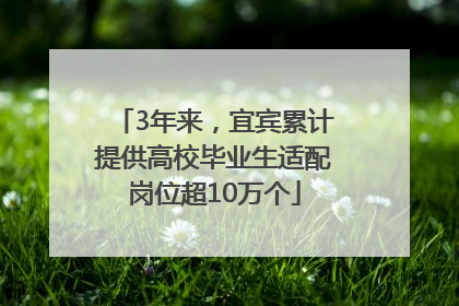 3年来，宜宾累计提供高校毕业生适配岗位超10万个