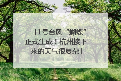 1号台风“蝴蝶”正式生成！杭州接下来的天气很复杂
