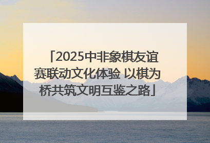 2025中非象棋友谊赛联动文化体验 以棋为桥共筑文明互鉴之路