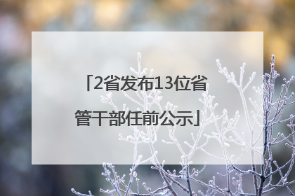 2省发布13位省管干部任前公示