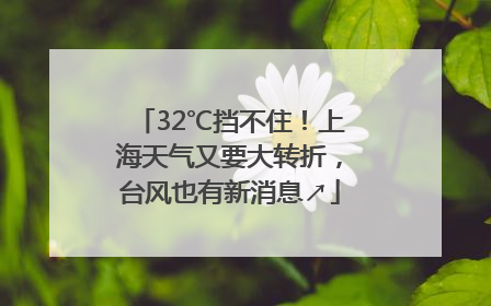 32℃挡不住！上海天气又要大转折，台风也有新消息↗