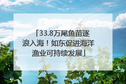 33.8万尾鱼苗逐浪入海！如东促进海洋渔业可持续发展