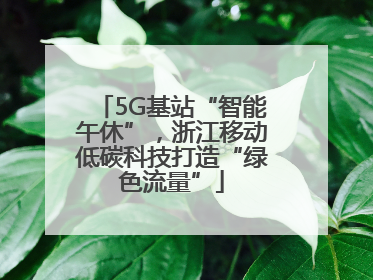 5G基站“智能午休”，浙江移动低碳科技打造“绿色流量”