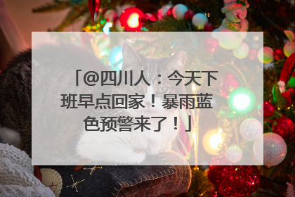 @四川人：今天下班早点回家！暴雨蓝色预警来了！
