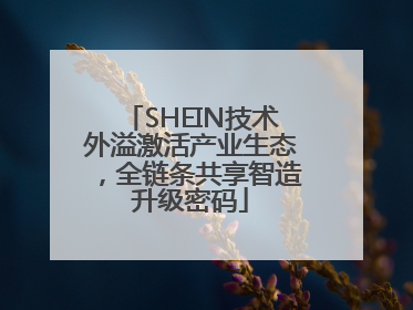 SHEIN技术外溢激活产业生态，全链条共享智造升级密码